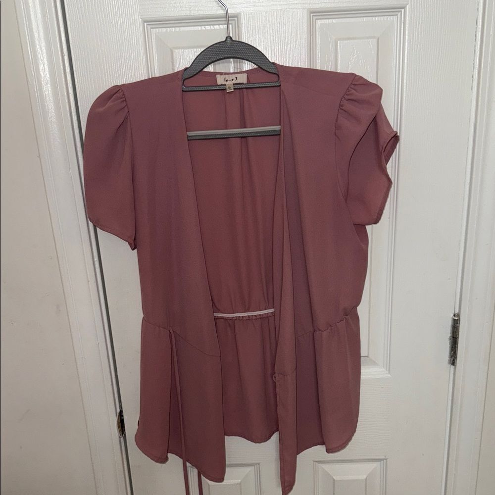 Love J Mauve Short Sleeve Blouse